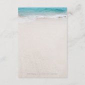 Carte D'accompagnement Coeurs dans le sable destination mariage plage (Dos)