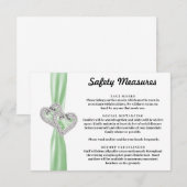 Carte D'accompagnement Cœurs de Diamant Mesures de Sécurité Ruban Vert (Devant / Derrière)