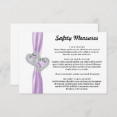 Carte D'accompagnement Cœurs de Diamant Mesures de Sécurité Ruban Violet (Devant / Derrière)