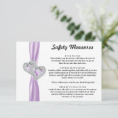Carte D'accompagnement Cœurs de Diamant Mesures de Sécurité Ruban Violet (Debout devant)