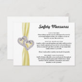 Carte D'accompagnement Cœurs de Diamant Ruban Jaune Mesures de Sécurité (Devant / Derrière)