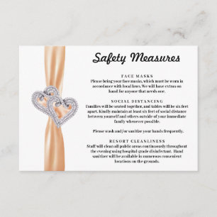 Carte D'accompagnement Cœurs de Diamant Ruban Orange Mesures de Sécurité
