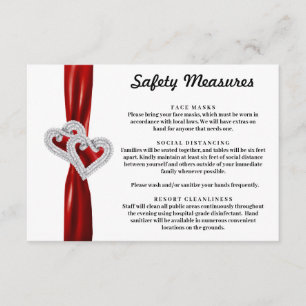 Carte D'accompagnement Cœurs de Diamant Ruban Rouge Mesures de Sécurité