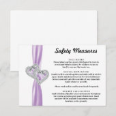 Carte D'accompagnement Cœurs de Diamant Ruban Violet Mesures de Sécurité (Devant / Derrière)