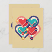 Carte D'accompagnement Coeurs interconnectés (Devant / Derrière)