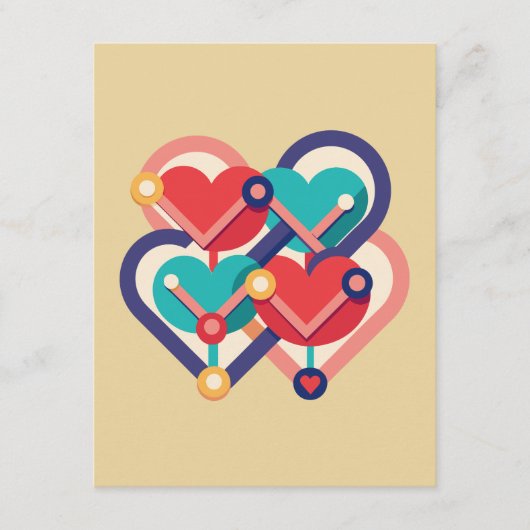 Carte D'accompagnement Coeurs interconnectés (Devant)