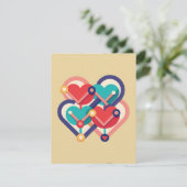 Carte D'accompagnement Coeurs interconnectés (Debout devant)