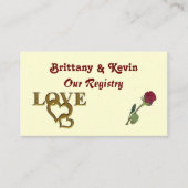 Carte D'accompagnement Coeurs romantiques interdépendants et Rose rouge (Devant)