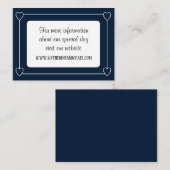 Carte D'accompagnement Coeurs romantiques Mariage moderne bleu et blanc (Devant / Derrière)