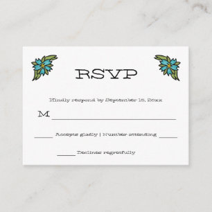 Carte D'accompagnement Coeurs tatoués, Mariage graphique tatouage RSVP