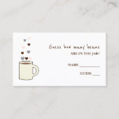 Carte D'accompagnement Coffee Bridal Shower Guess How Many Beans (Devant)
