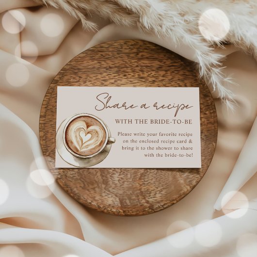 Carte D'accompagnement Coffee Bridal Shower Recipe Request