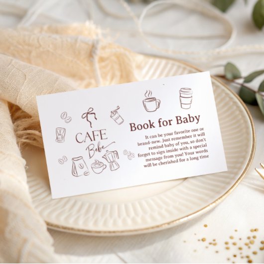 Carte D'accompagnement Coffee Cafe Bebe Brewing Book for Baby Shower