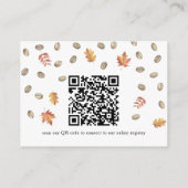 Carte D'accompagnement Coffee citrouille douche nuptiale Code QR pour le (Dos)