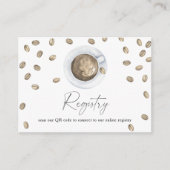 Carte D'accompagnement Coffee nuptiale code QR pour le registre (Devant)