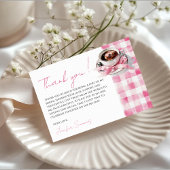 Carte D'accompagnement Coffee Pink Bow Bridal Shower Thank You Card