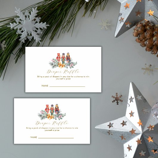 Carte D'accompagnement Cold Outside Nutcracker Diaper Raffle Baby Shower