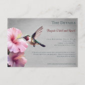 Carte D'accompagnement Colibri et Hibiscus | Mariage Gris (Devant)