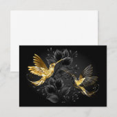 Carte D'accompagnement Colibri noir et or (Devant / Derrière)