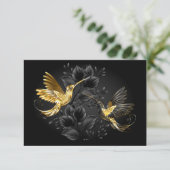 Carte D'accompagnement Colibri noir et or (Debout devant)