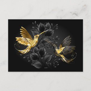 Carte D'accompagnement Colibri noir et or
