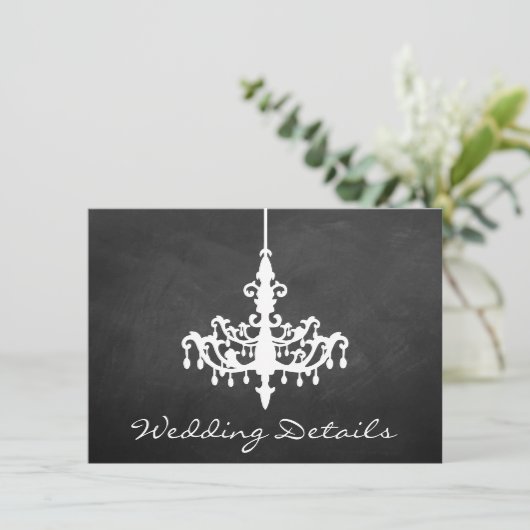 Carte D'accompagnement Collection de mariage élégant tableau noir lustre (Debout devant)