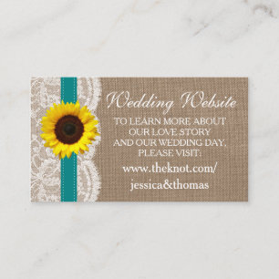 Carte D'accompagnement Collection de Mariages de tournesol rustique - Tur