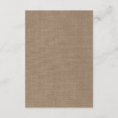 Carte D'accompagnement Collection de Mariages Rustic Burlap (Dos)