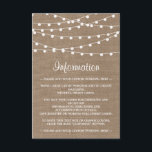 Carte D'accompagnement Collection de Mariages Rustic Burlap<br><div class="desc">Simple mais élégant, les lampes à cordes de la collection rustique mariage burlap est un design étonnant avec de belles lumières à cordes blanches suspendues sur un arrière - plan effet burlap, qui est parfait pour toute célébration mariage rustique. Ces cartes d'encart peuvent être personnalisées pour votre occasion spéciale et...</div>