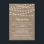 Carte D'accompagnement Collection de Mariages Rustic Burlap<br><div class="desc">Simple mais élégant, les lampes à cordes de la collection rustique mariage burlap est un design étonnant avec de belles lumières à cordes blanches suspendues sur un arrière - plan effet burlap, qui est parfait pour toute célébration mariage rustique. Ces cartes d'encart peuvent être personnalisées pour votre occasion spéciale et...</div>