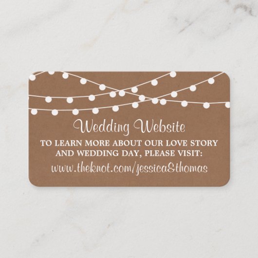 Carte D'accompagnement Collection de Mariages Rustic Kraft (Devant)