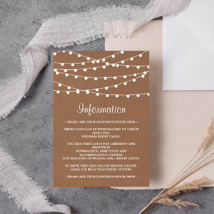 Carte D'accompagnement Collection de Mariages Rustic Kraft