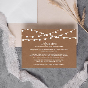 Carte D'accompagnement Collection de Mariages Rustic Kraft