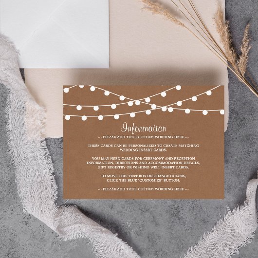 Carte D'accompagnement Collection de Mariages Rustic Kraft