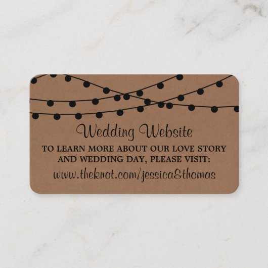 Carte D'accompagnement Collection de Mariages Rustic Kraft (Devant)