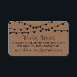 Carte D'accompagnement Collection de Mariages Rustic Kraft<br><div class="desc">Simple mais élégant, les lampes à cordes de la collection rustique Kraft mariage est un design époustouflant avec de belles lumières à cordes blanches suspendues sur un arrière - plan à effet Kraft, qui est parfait pour toute célébration mariage rustique. Ces cartes d'insertion de site web mariage peuvent être personnalisées...</div>