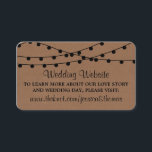 Carte D'accompagnement Collection de Mariages Rustic Kraft<br><div class="desc">Simple mais élégant, les lampes à cordes de la collection rustique Kraft mariage est un design époustouflant avec de belles lumières à cordes blanches suspendues sur un arrière - plan à effet Kraft, qui est parfait pour toute célébration mariage rustique. Ces cartes d'insertion de site web mariage peuvent être personnalisées...</div>