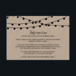 Carte D'accompagnement Collection de Mariages Rustic Kraft<br><div class="desc">Simple mais élégant, les lampes à cordes de la collection rustique Kraft mariage est un design époustouflant avec de belles lumières à cordes noires accrochées sur un arrière - plan à effet Kraft, qui est parfait pour toute célébration mariage rustique. Ces cartes d'encart peuvent être personnalisées pour votre occasion spéciale...</div>