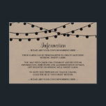 Carte D'accompagnement Collection de Mariages Rustic Kraft<br><div class="desc">Simple mais élégant, les lampes à cordes de la collection rustique Kraft mariage est un design époustouflant avec de belles lumières à cordes noires accrochées sur un arrière - plan à effet Kraft, qui est parfait pour toute célébration mariage rustique. Ces cartes d'encart peuvent être personnalisées pour votre occasion spéciale...</div>