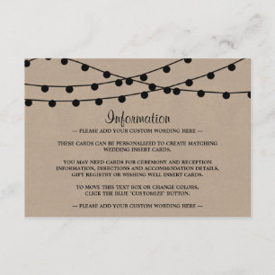 Carte D'accompagnement Collection de Mariages Rustic Kraft