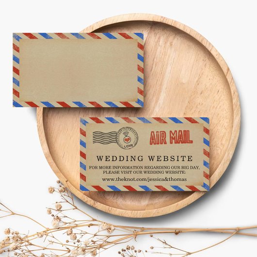 Carte D'accompagnement Collection de Mariages Vintages Airmail