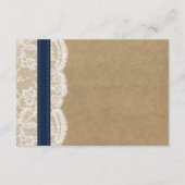 Carte D'accompagnement Collection Kraft, dentelle et tournesol - Navy (Dos)