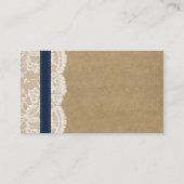 Carte D'accompagnement Collection Kraft, dentelle et tournesol - Navy (Dos)