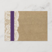 Carte D'accompagnement Collection Kraft, dentelle et tournesol - violet (Dos)