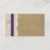 Carte D'accompagnement Collection Kraft, dentelle et tournesol - violet (Dos)