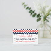 Carte D'accompagnement Collection Mariage moderne Chevron Marine & Coral (Debout devant)