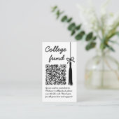 Carte D'accompagnement College Fund Black & White Gift Qr Code Graduation (Debout devant)