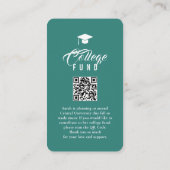 Carte D'accompagnement College Fund Modern Minimal Typography Teal (Dos)