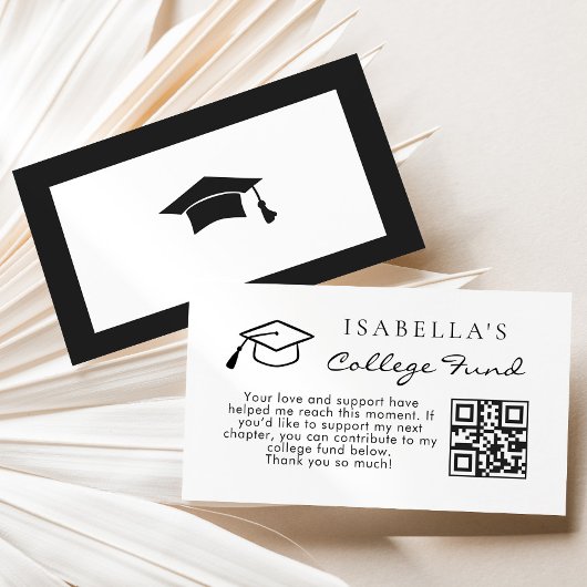 Carte D'accompagnement College Fund Qr Code Simple Graduation