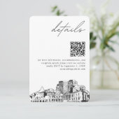 Carte D'accompagnement Colorado Springs Mariage détails modernes QR Code (Debout devant)